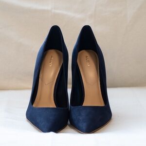 Navy Blue Aldo High Heeled Pumps- Size 8